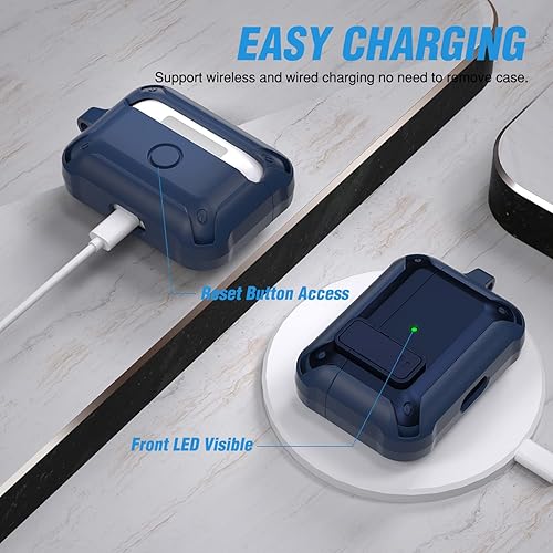 Miniatura 4 de Valkit Funda para Airpods Pro con cerradura, serie Military Armor Series Funda de cuerpo completo para AirPod Pro con llavero Cool Air Pod Pro a