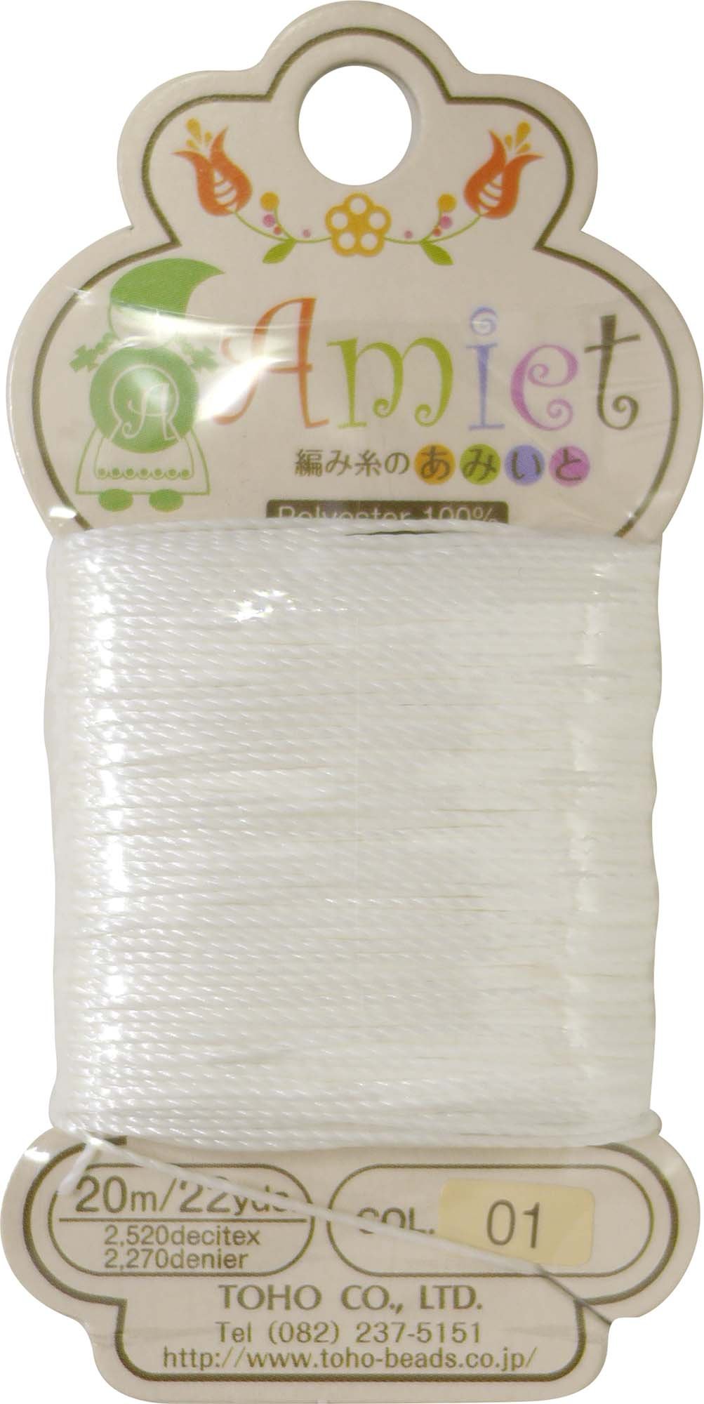 AmietToho Amiet Beading Thread 20m/22yds White