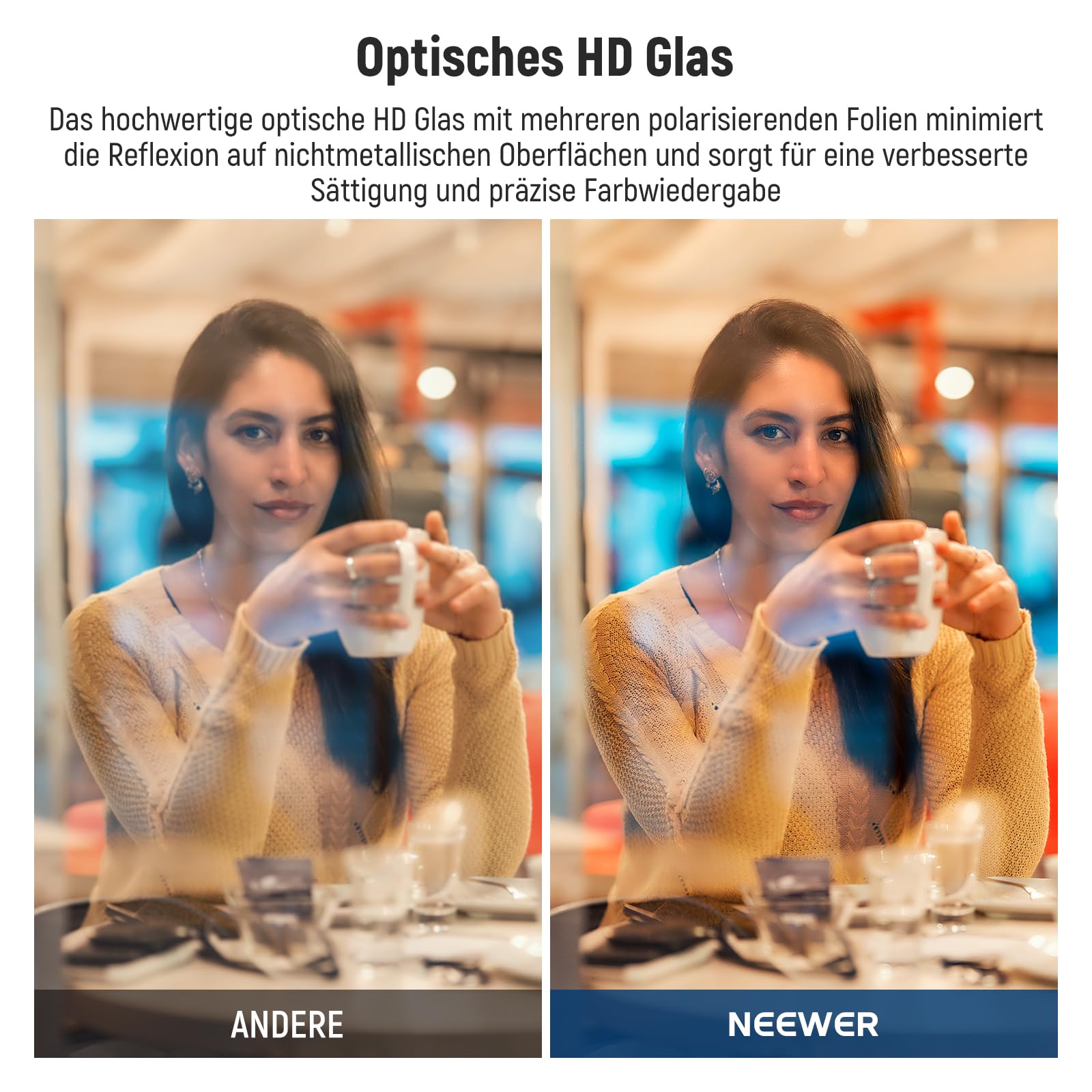 NEEWER 67mm CPL Filter mit Objektivdeckel, mehrfach beständiger, nanobeschichteter Zirkularer Polarisationsfilter mit optischem HD Glas für Kameraobjektive, Polfilter reduziert Reflexionen Blendung