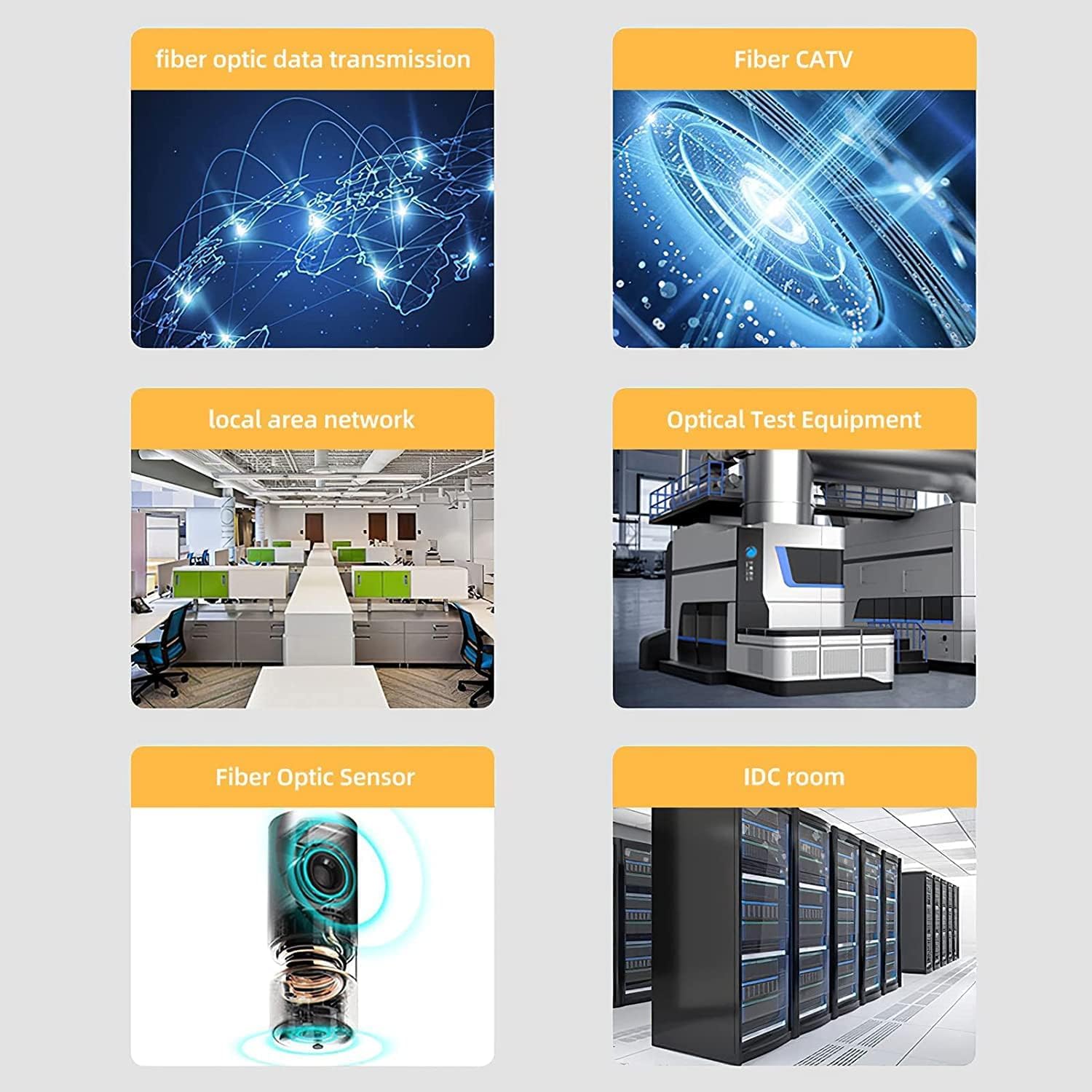 Fibergaga-5Pack OS2 LC to ST Fiber Patch Cable,Single-Mode Fiber, Duplex 9/125µm,OD 2.0mm Fiber Optic Cable,LSZH SM Jumper Optical Patch Cord,1M(3ft)