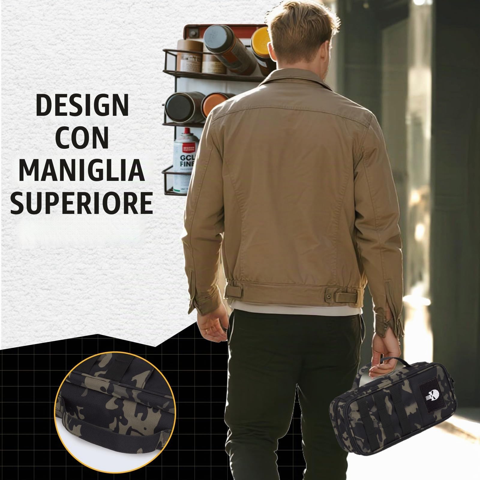Borsa Tattica per Attrezzi da Uomo – Astuccio con Ampia Apertura, Impermeabile, Multiuso, Compatta e Robusta per Elettricisti, Falegnami e Manutentori