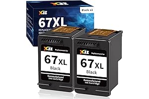 Remanufactured Ink Cartridges for HP Ink 67XL 67 XL (Black, 2 Pack)