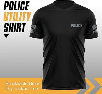 Police Utility Shirt for Men Breathable Quick Dry Tactical Tee, Security Shirt, Lightweight Police Apparel, by 13Fifty