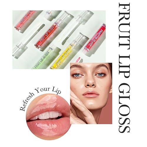 Miniatura 7 de EnMart 6 unidades de aceite de labios afrutado, esmalte labial hidratante brillante, no pegajoso hidratante brillo labial tintado, brillo labial