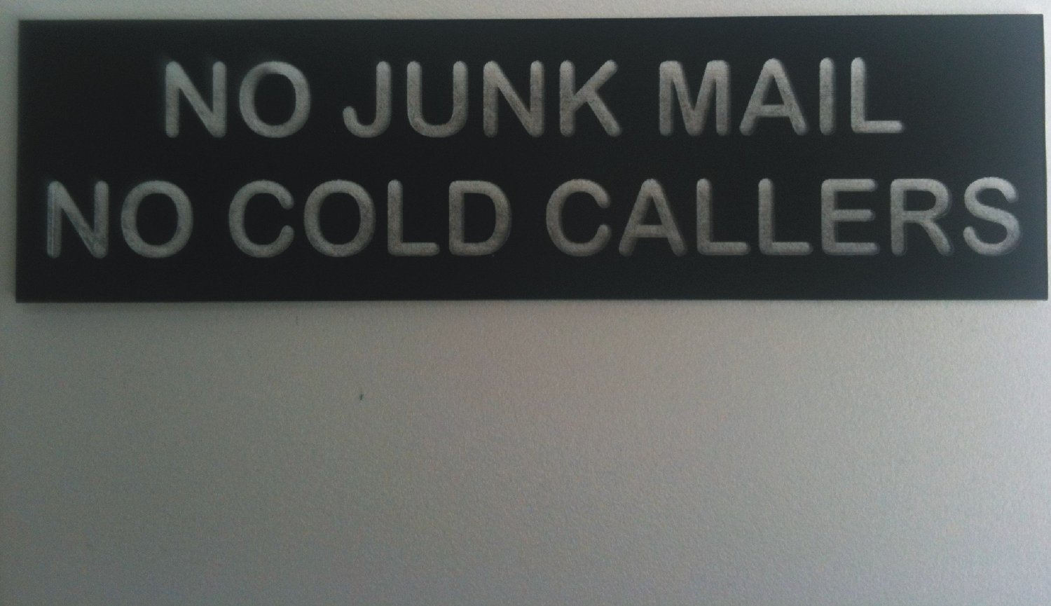 Fsss Ltd Green No Junk Mail No Cold Callers Engraved Acrylic Sign 130X35mm Business Home Letter Box Door Sign (Green)