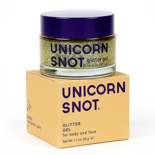 UNICORN SNOT Holographic Face Glitter & Body Glitter Gel | Holiday Glitter Makeup: Stocking Stuffers & Christmas Gift | Hair Glitter, Vegan & Cruelty Free, 1.7 oz Gold Glitter (Bling) - Bling
