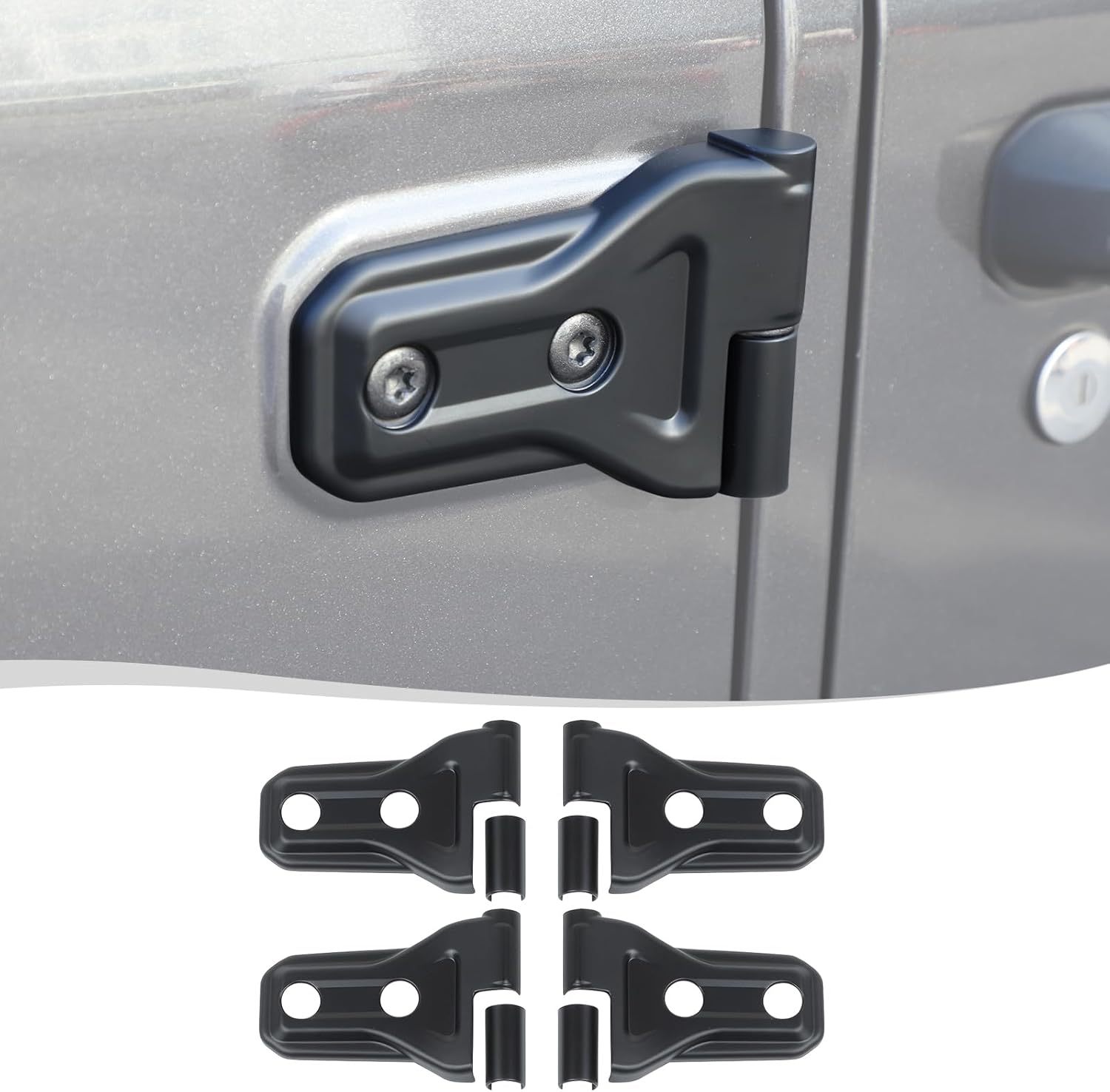 Voodonala for Jeep Wrangler JL JT 2Doors 4XE 2018-2024 Car Door Hinge Cover Compatible with Jeep Wrangler JL JT 4XE 2Doors 2018 2019 2020 2021 2022 2023 2024 (Matte Black,ABS,8Pcs/Set)