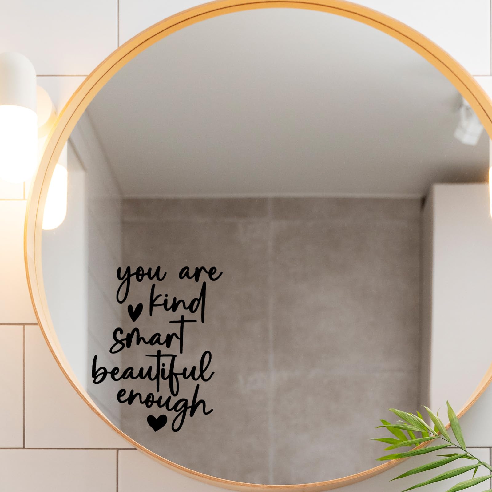 4 X Affirmation Stickers You are Kind Smart Beautiful Enough Bathroom Mirror Affirmation Wall Decor Vinyl Peel and