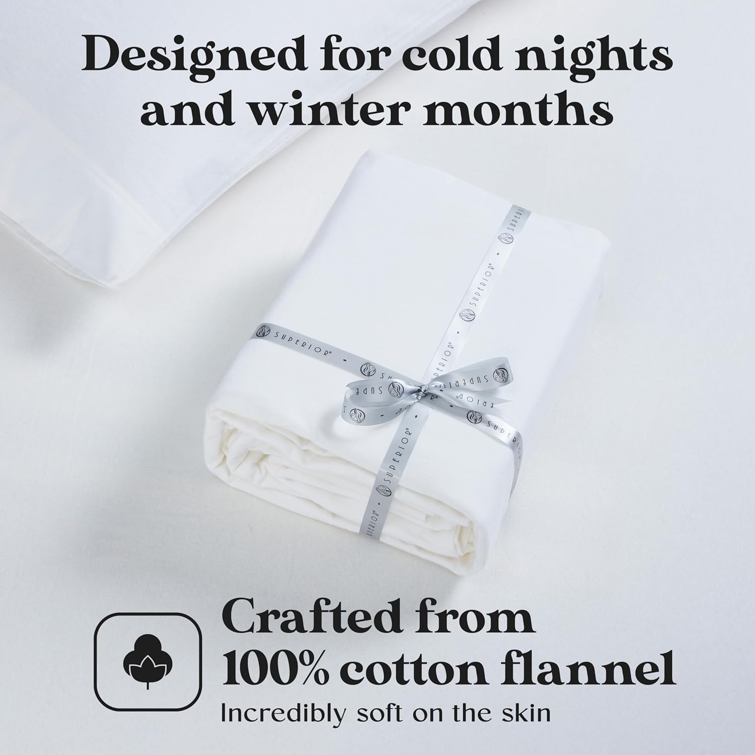 Superior Flannel-SH Sheet Set, Queen, White