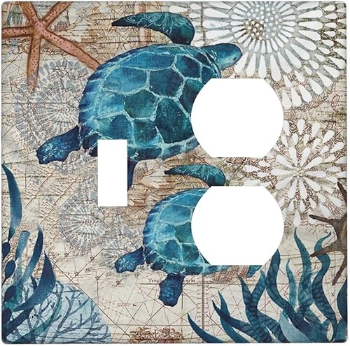 Miniatura 88 de Placa de pared dúplex de receptáculo de dispositivo de 1 gang de madera envejecida blanca gris con veta de tablón, cubierta de enchufe eléctrico de