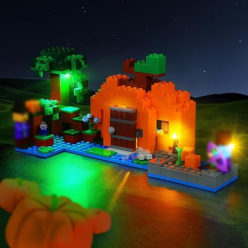 Miniatura 6 de DALDED Kit de iluminación LED para Lego Minecraft The Pumpkin Farm 21248, luz LED compatible con modelos de bloques de construcción Lego 21248 (no