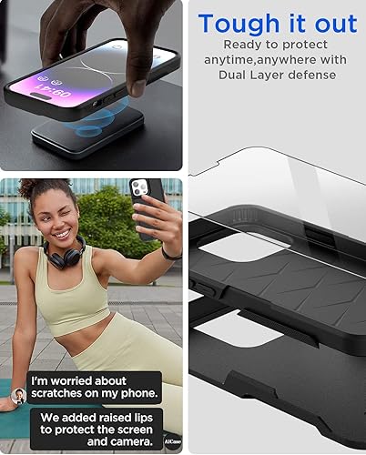 Miniatura 5 de AICase Funda para iPhone 12 Pro Max con protector de pantalla de vidrio, protección contra caídas de alta resistencia, cuerpo completo, resistente a