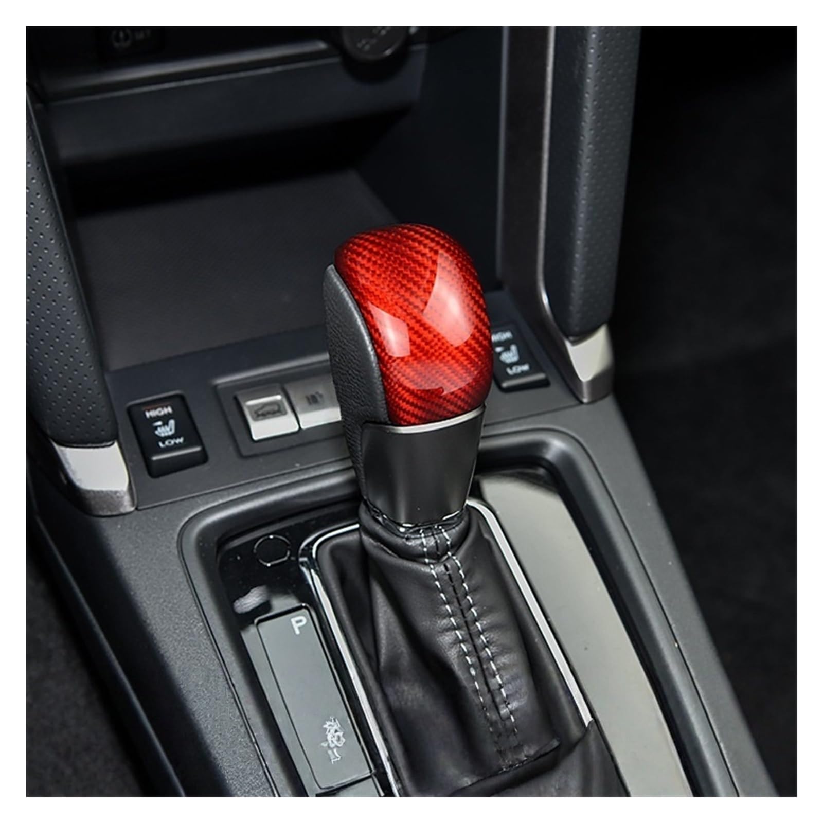 ZYHOZGJBG Compatible for Subaru Forester Carbon Fiber Shift Knob Cover