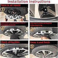 Vista 6 de Tapacubos de repuesto universal R14 para llanta, accesorios exteriores de material ABS, accesorios exteriores a presión para automóvil, camión, SUV