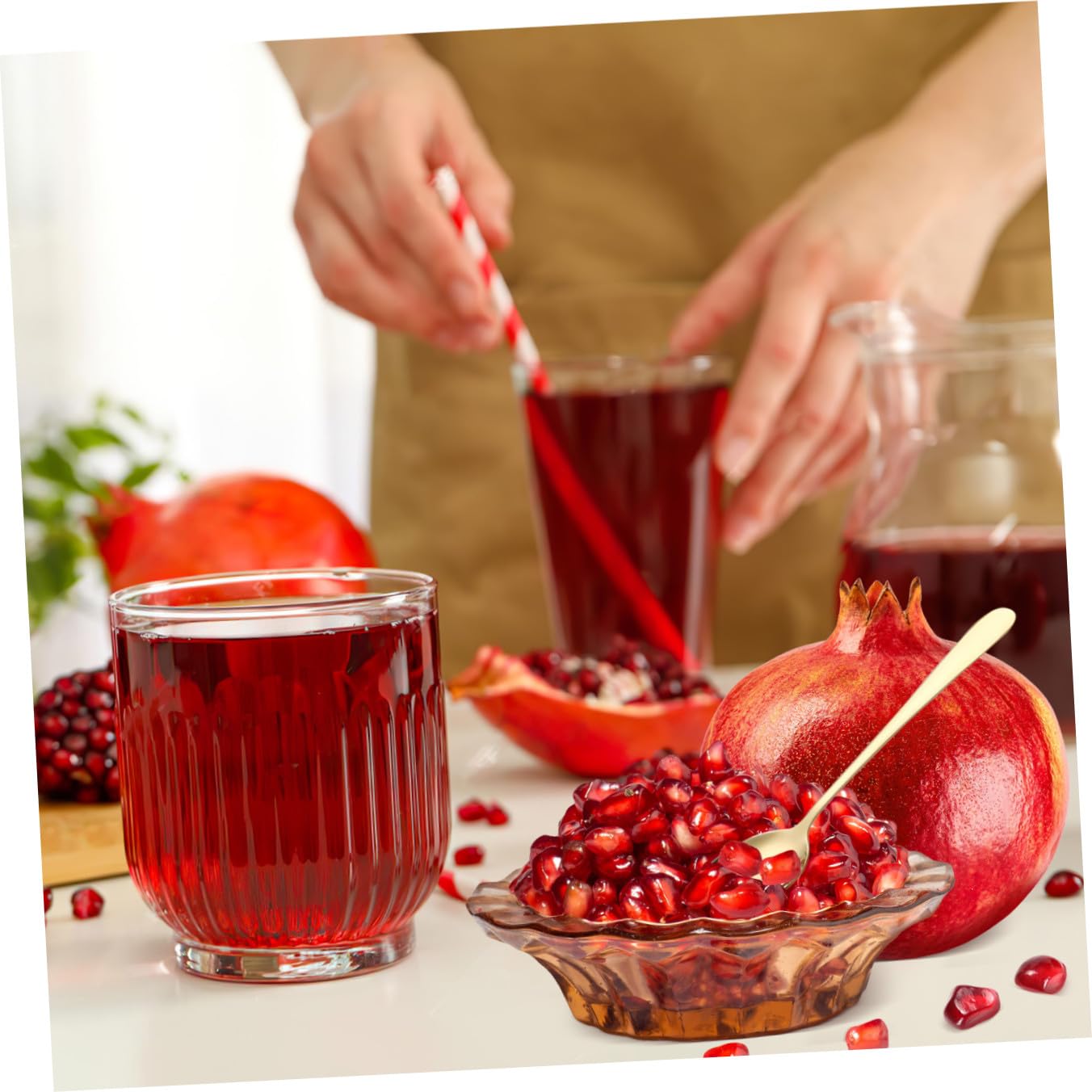 Peladora Granadas Acero Inoxidable con Cuenco y Martillo de Madera Utensilios Cocina para Desgranadora Granada Herramienta para Pelar Frutas Fácil Limpiar
