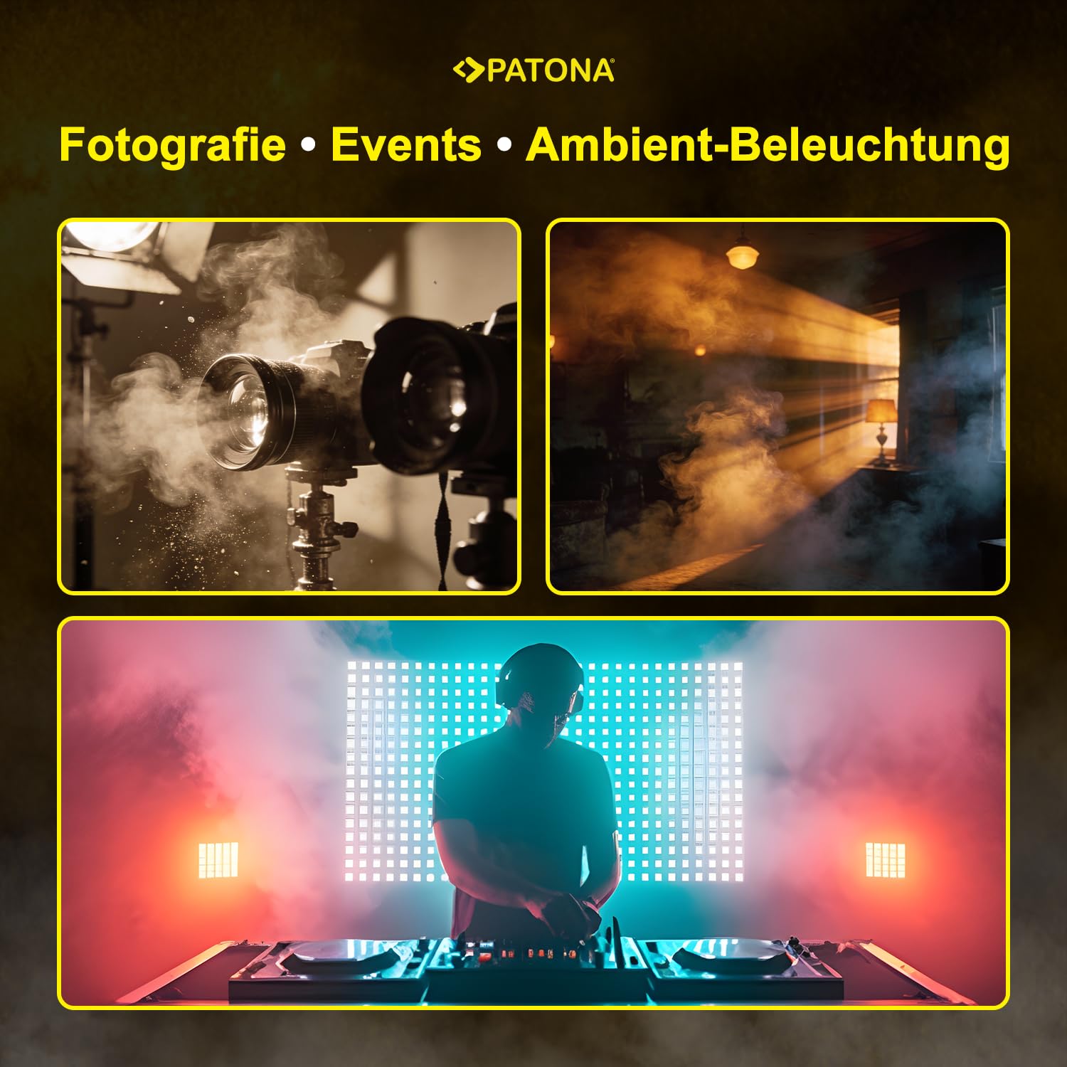 PATONA Mobile Nebelmaschine mit Akku | Rauchmaschine mit dichter Nebel