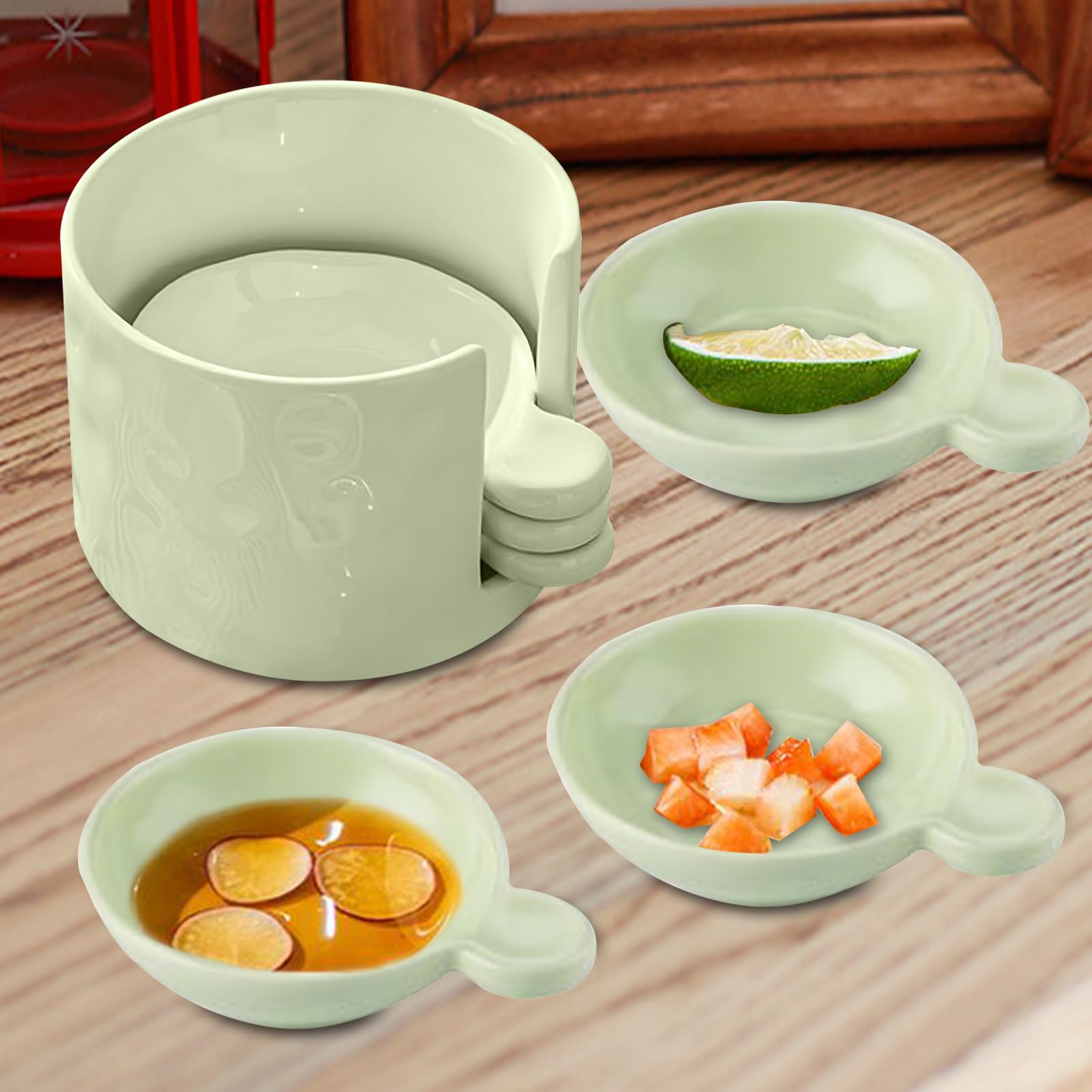 Set di salsa per immersione, Mini supporto per ketchup, Server per condimenti, Piatto per barbecue, Vassoio da portata di frutta, Cucina T nizer, Piccolo piatto Sto