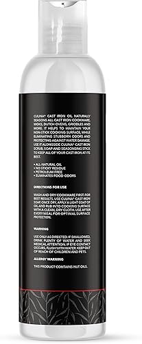 Miniatura 2 de Culina Aceite de hierro fundido 100% natural OU Kosher - Limpia, acondiciona, protege y cuida todas las sartenes de hierro, sartenes, planchas,