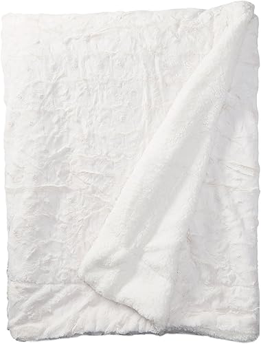 Miniatura 8 de DaDa Bedding Manta de Tiro Nube de Lujo de Rosas Blancas de Piel Sintética Mullida y Tierna con Respaldo de Vellón Sherpa  Manta de Felpa de Tiro