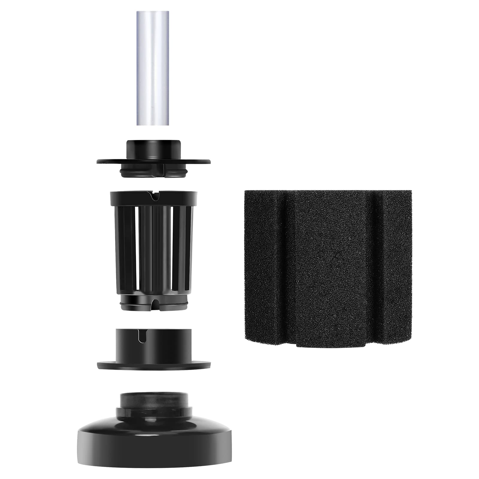 Maximum 20-Gallon Nano Aquarium Sponge Filter Foam, Low-Flow air Lift, Gentle Filtration, 180ReplacementCotton - image 3