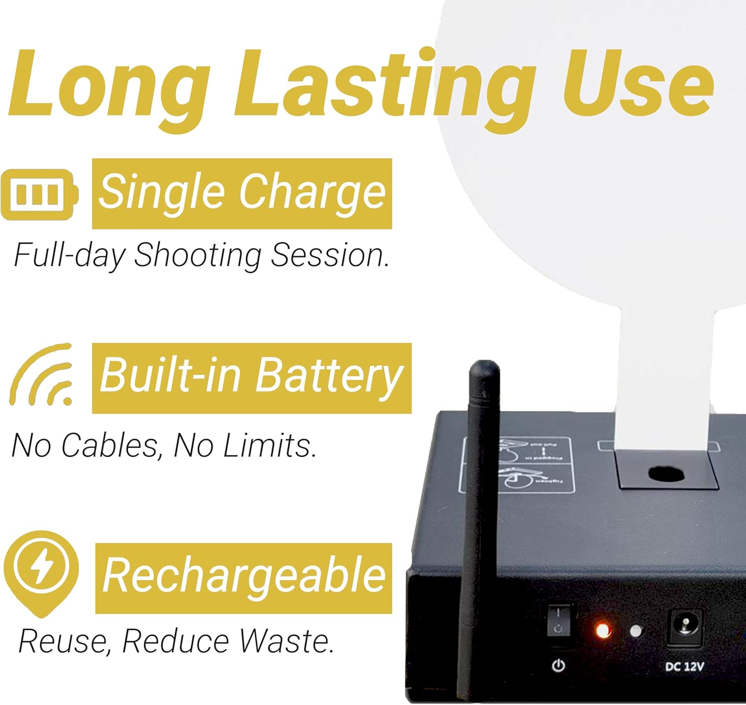 Airsoft Steel Target Timer for Shooting, Shot Timer for Competition, Steel Target for Paintballs, Paintballs, BB Guns, Airsoft Accessories
