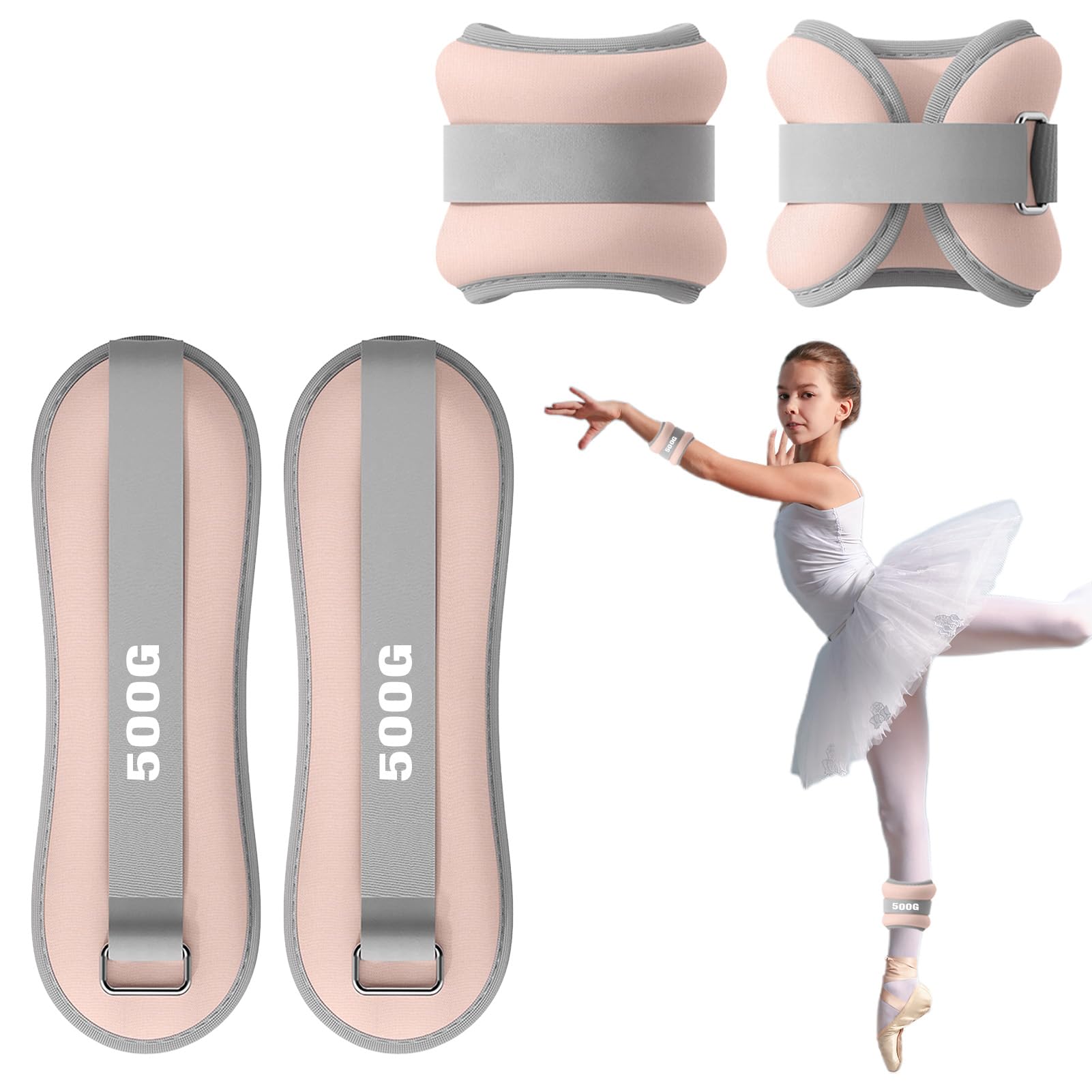 Pesi per Caviglie 2 Pezzi, Cavigliere Pesi per Piede/Polso - Adatti a Principianti e Bambini per Esercizi di Danza, Camminata, Jogging e Fitness