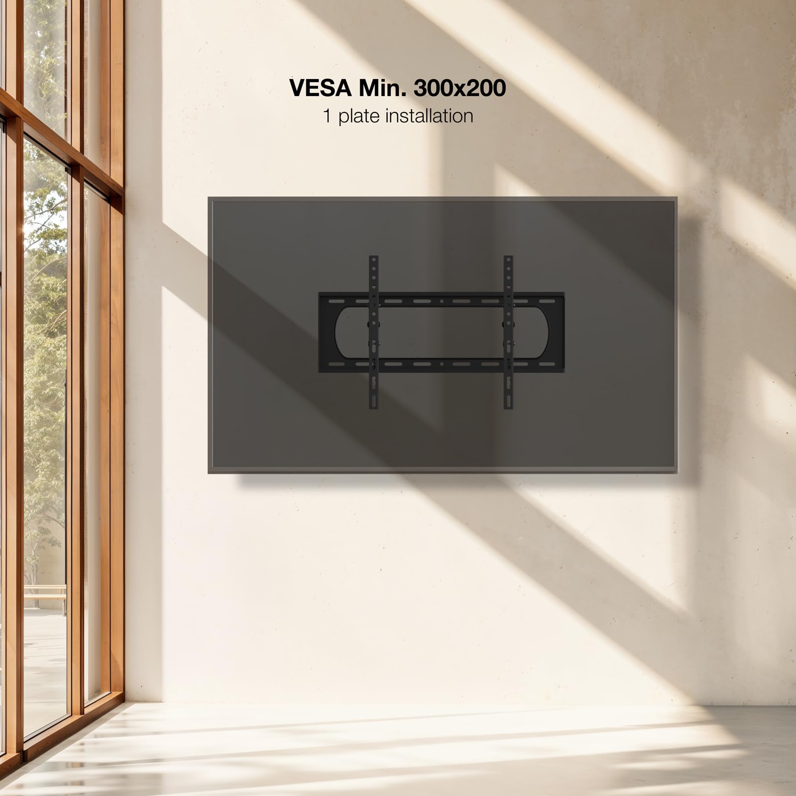 TOOQ LP37140F-B - Soporte Modular Fijo de Pared para Pantallas 37”-140”, Negro