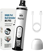 HANK Dog Nail Grinder | Upgraded Version LCD Display - 2 LED Lights - 3 Speed Modes Electric Pet Nail Trimmer | Perfect for Small Medium Large Dogs Cats (Pet Nail Grinder)