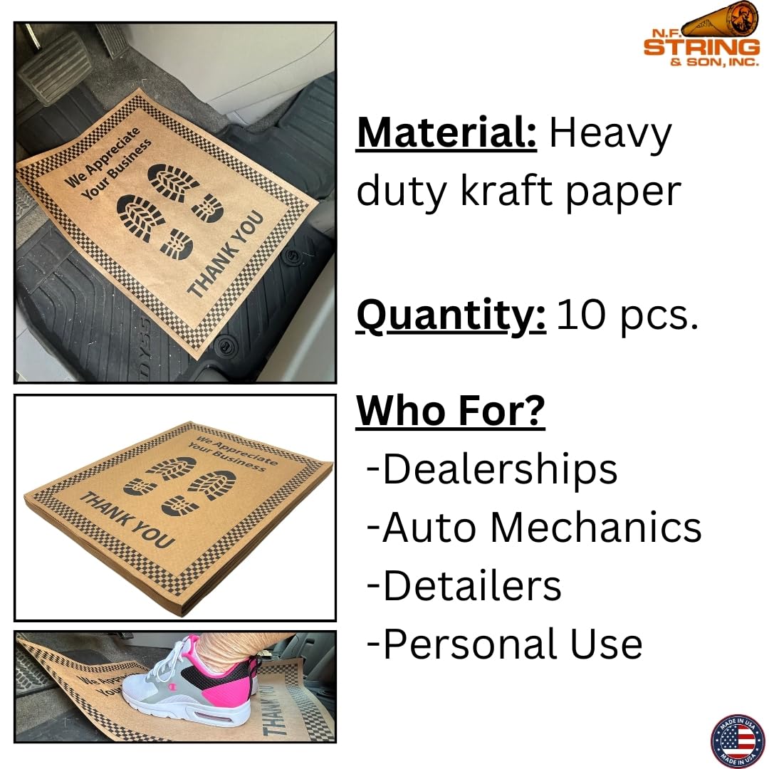 N F String Son Inc Brown Paper Floor Mats For Cars 20L x 16W Heavy-Duty Disposable Auto Floor — view 5