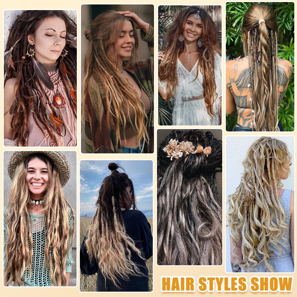 Extensiones de rastas sintéticas de onda suelta de 24 pulgadas, 20 hebras, finas y suaves, rizadas españolas SE (20 hebras, 613#)