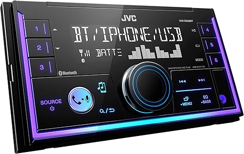 Miniatura 4 de JVC KW-SX88BT estéreo de coche Bluetooth de doble DIN con receptor multimedia digital y chasis poco profundo, pantalla de color variable, USB
