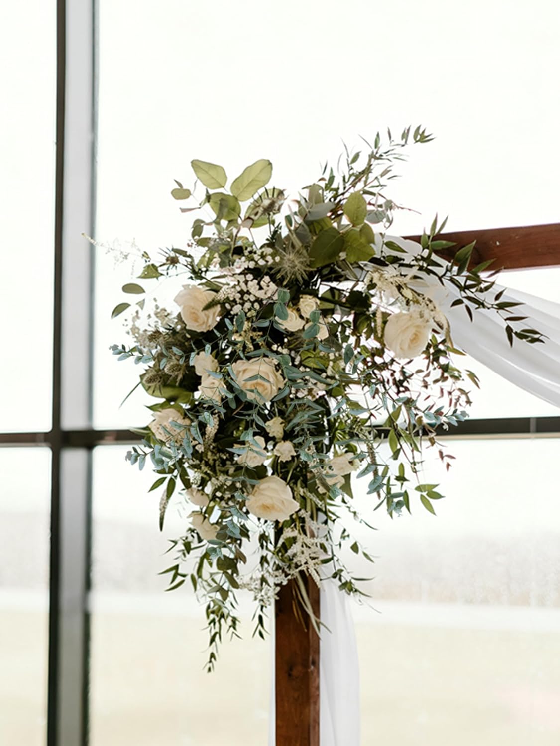 Forlaoers Green Fake Eucalyptus Faux Greenery Stems Silk Plants 32" Tall Leaves Olive Branches for Vases Home Decor Floral Arrangements Indoor Wedding Flowers (B:3pcs 31" Tall Grey Green Eucalyptus) - Image 7