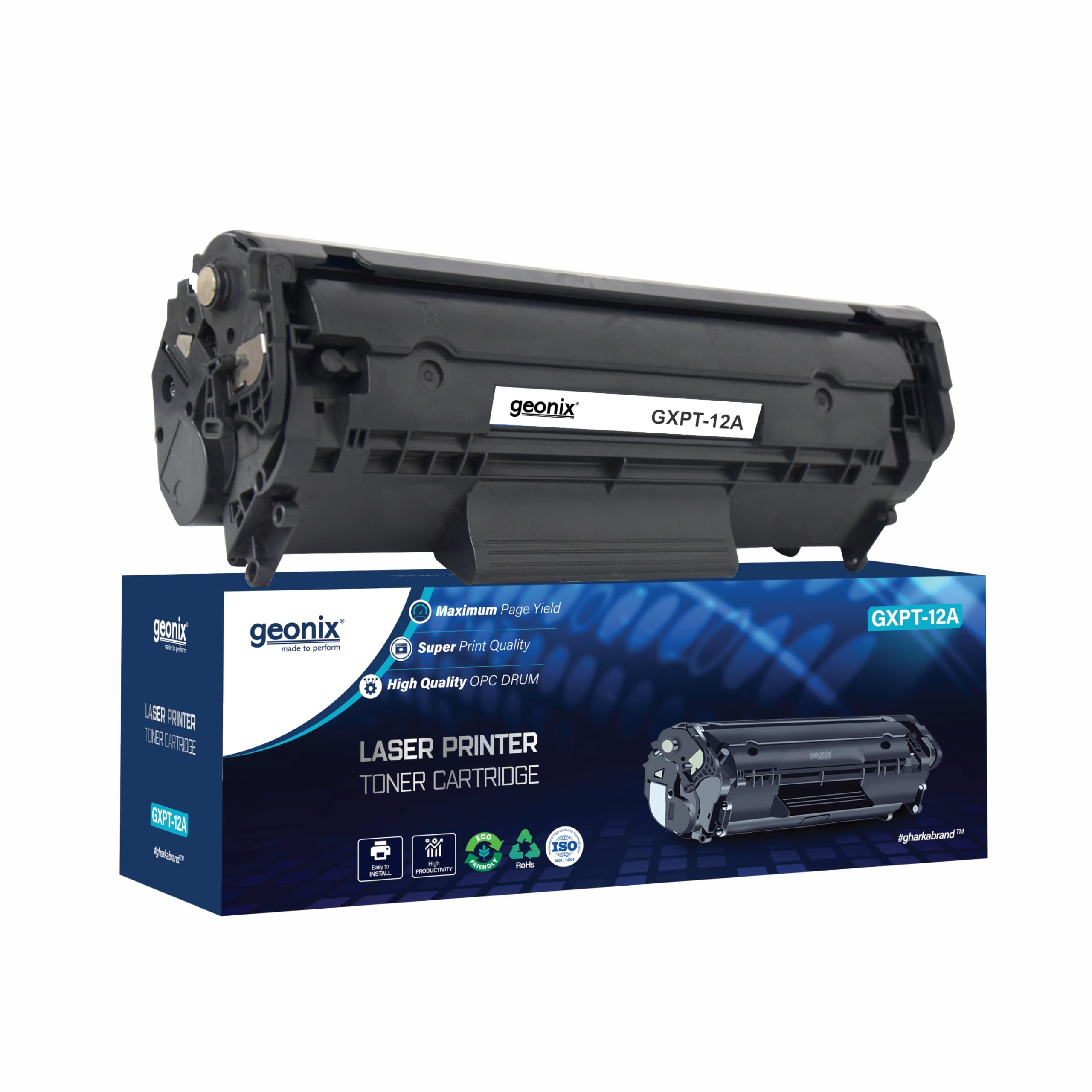 GEONIX 12A Laser Printer Cartridge Compatible with 1020, M1005, 1018, 1010, 1012, 1015, 1022, 1022N, 1022NW, 3015, 3020, 3030, 3050, 3050Z, 3052, 3055 / 12A Cartridge/Black