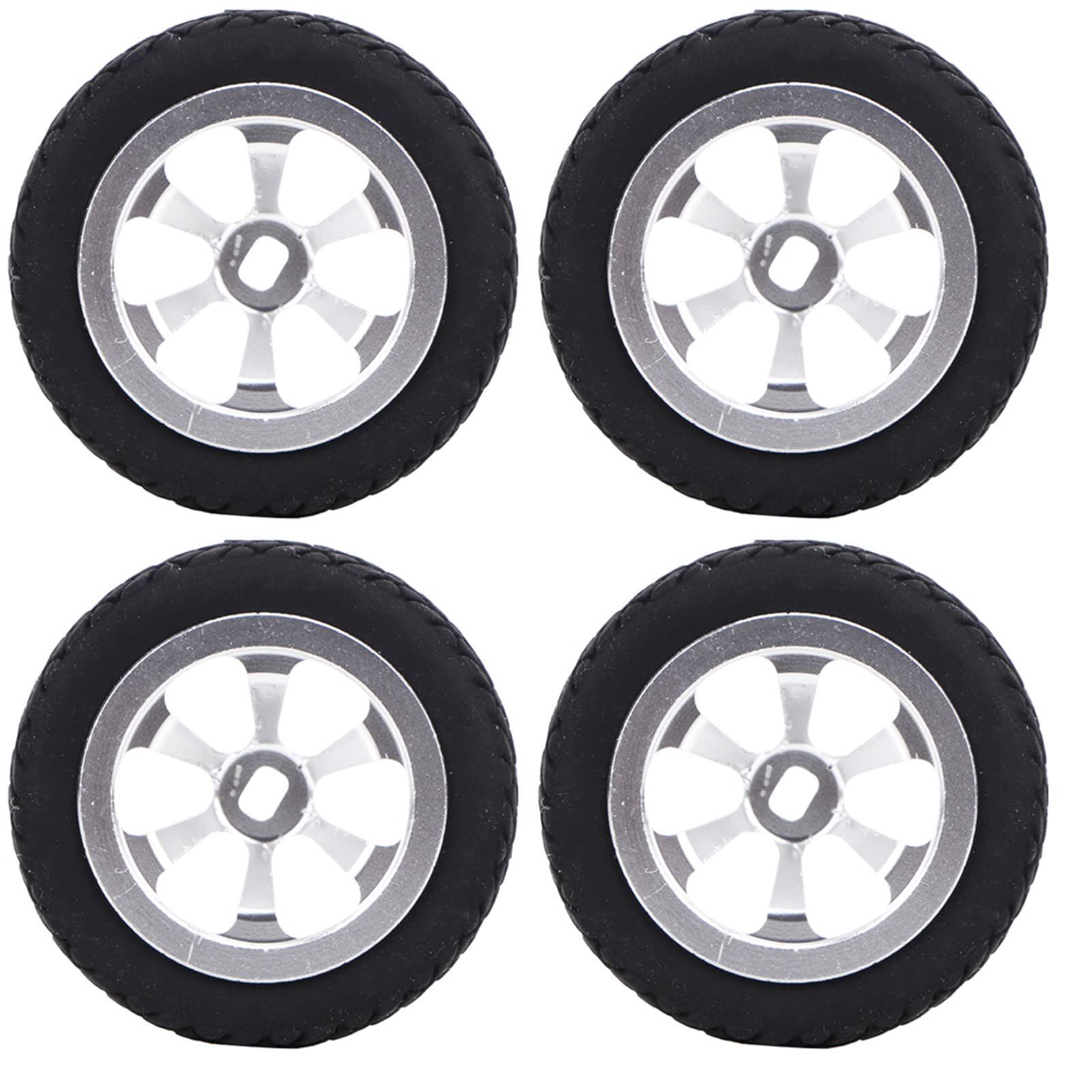 Pneus de Voiture RC 4 Pièces, Pneus à Adhérence Efficace, Moyeu de Roue en Aluminium, Longue Durée de Vie, Amélioration de la stabilité, Installation Facile pour WLtoys 1/28 RC