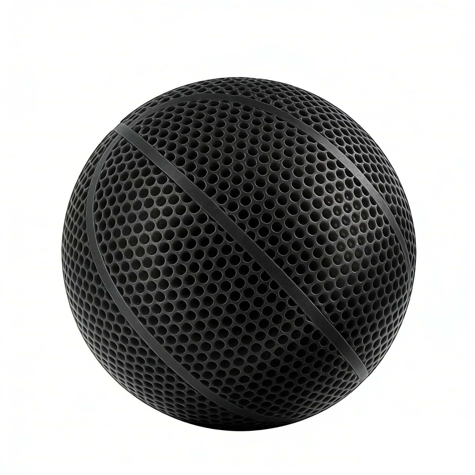 Herfair Airless Basketball Size 7, 3D Print Basketball Outdoor, Bounces Like a Normal Ball, Creativity Gifts for Children and Friend (Black)
