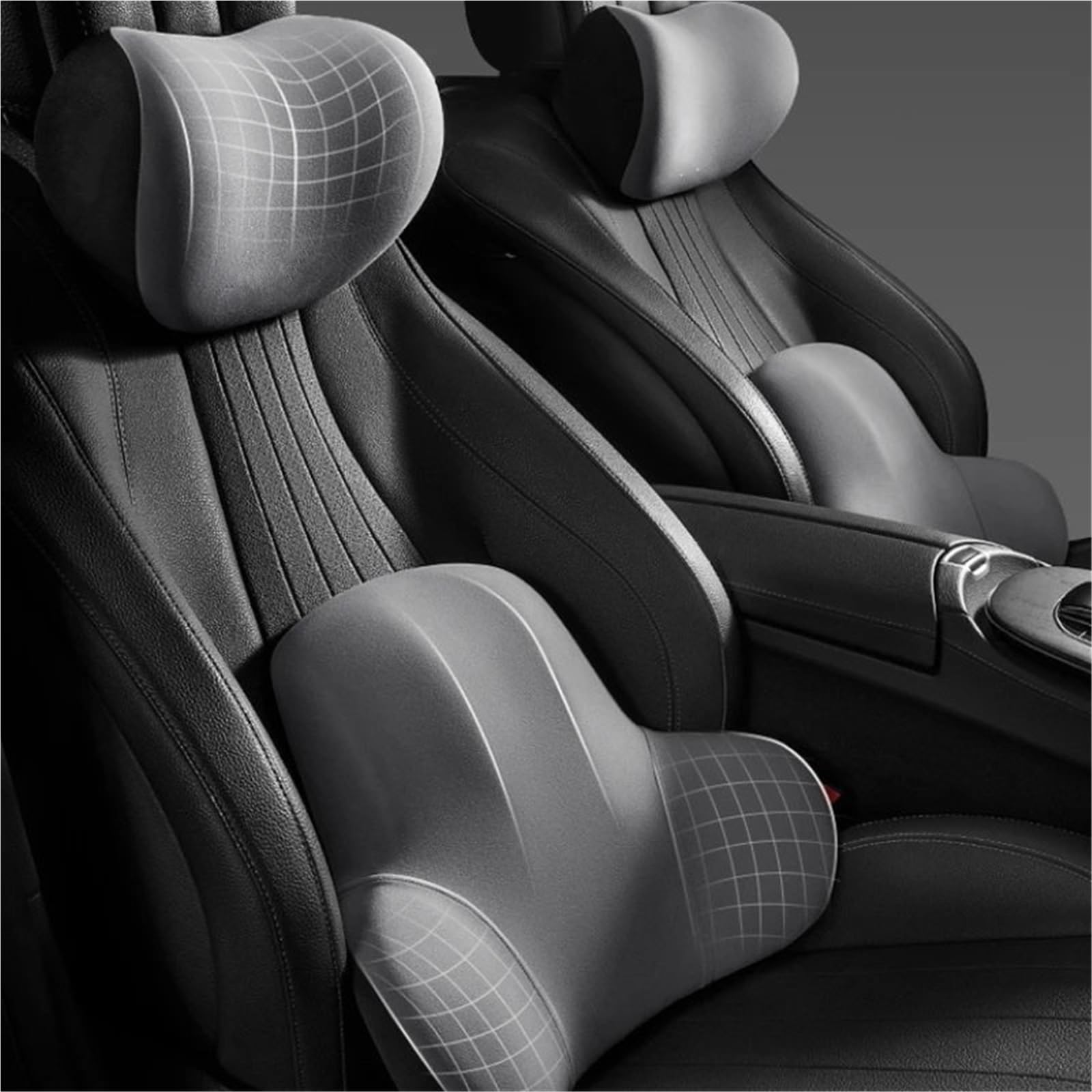 Cervical Reposacabezas Cojín para reposacabezas de Coche, Almohada Soporte Lumbar Espuma viscoelástica, Suave para el Cuello, cómoda para Viajes en casa y Oficina(Brown Suit)