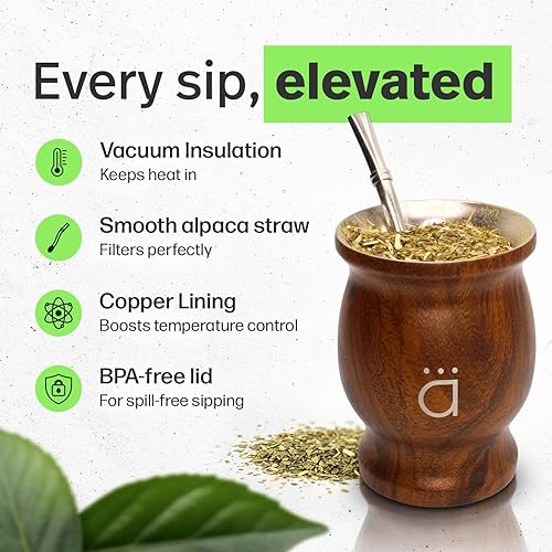 Vista 60 de Kalmateh Yerba Mate - Juego de calabaza tradicional y moderna, incluye popote de filtro Bombilla y cepillo de limpieza, acero inoxidable de doble