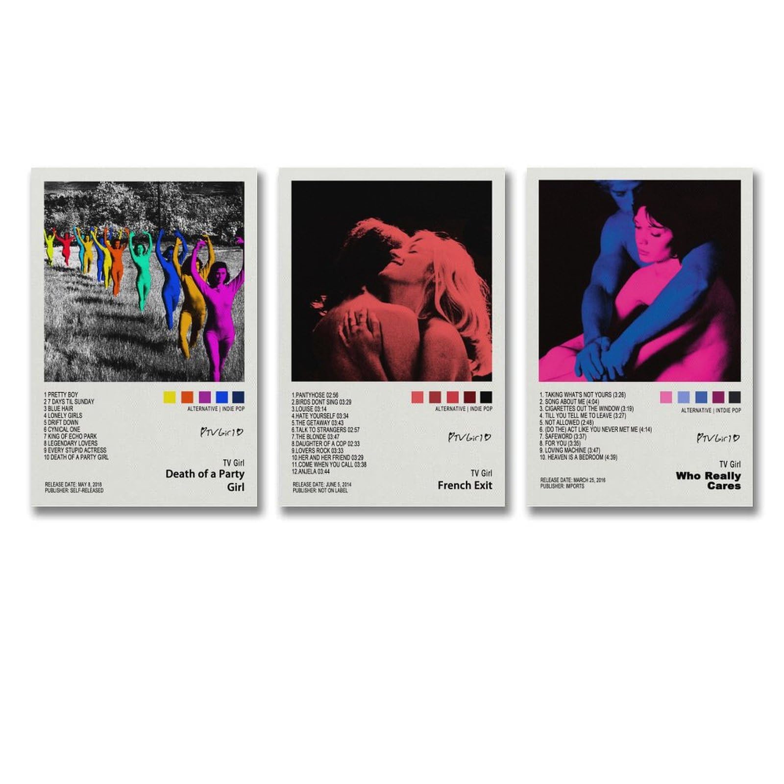 3 PCS Tv Girl Album Poster - French Exit & Death of A Party Girl