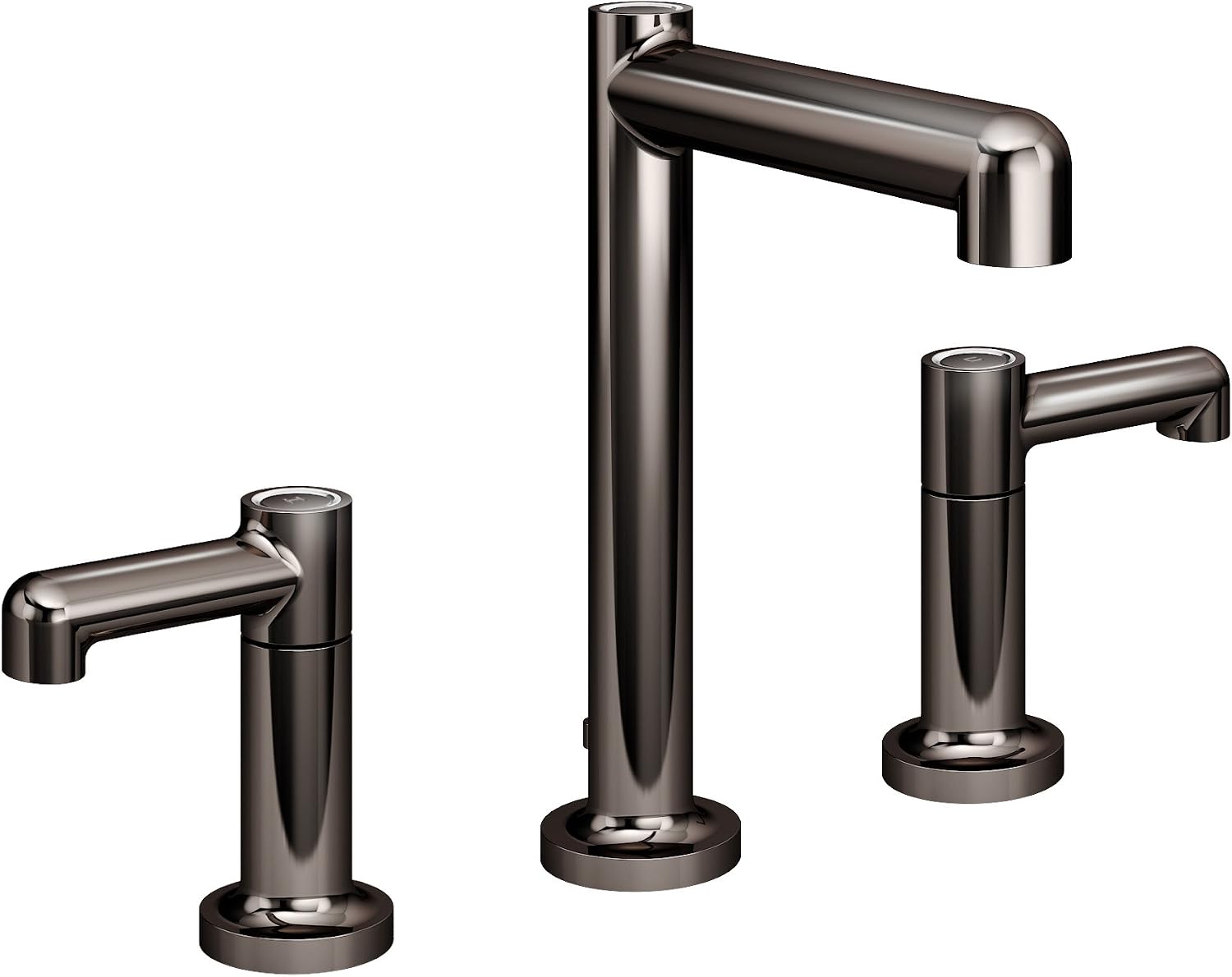 Symmons SLW-5312-BLK-1.0 Museo Widespread 2-Handle Bathroom Faucet with Drain Assembly in Polished Graphite (1.0 GPM)