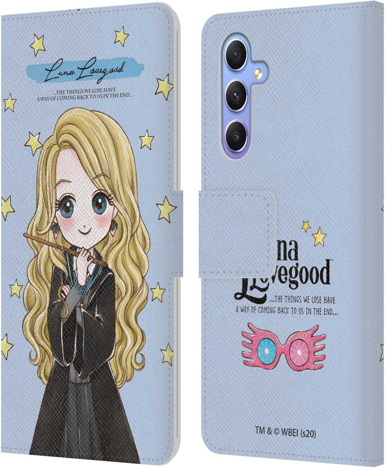 Head Case Designs Officially Licensed Harry Potter Luna Lovegood Deathly Hallows XXXVII Leather Wallet Case Compatible with Samsung Galaxy A34 5G