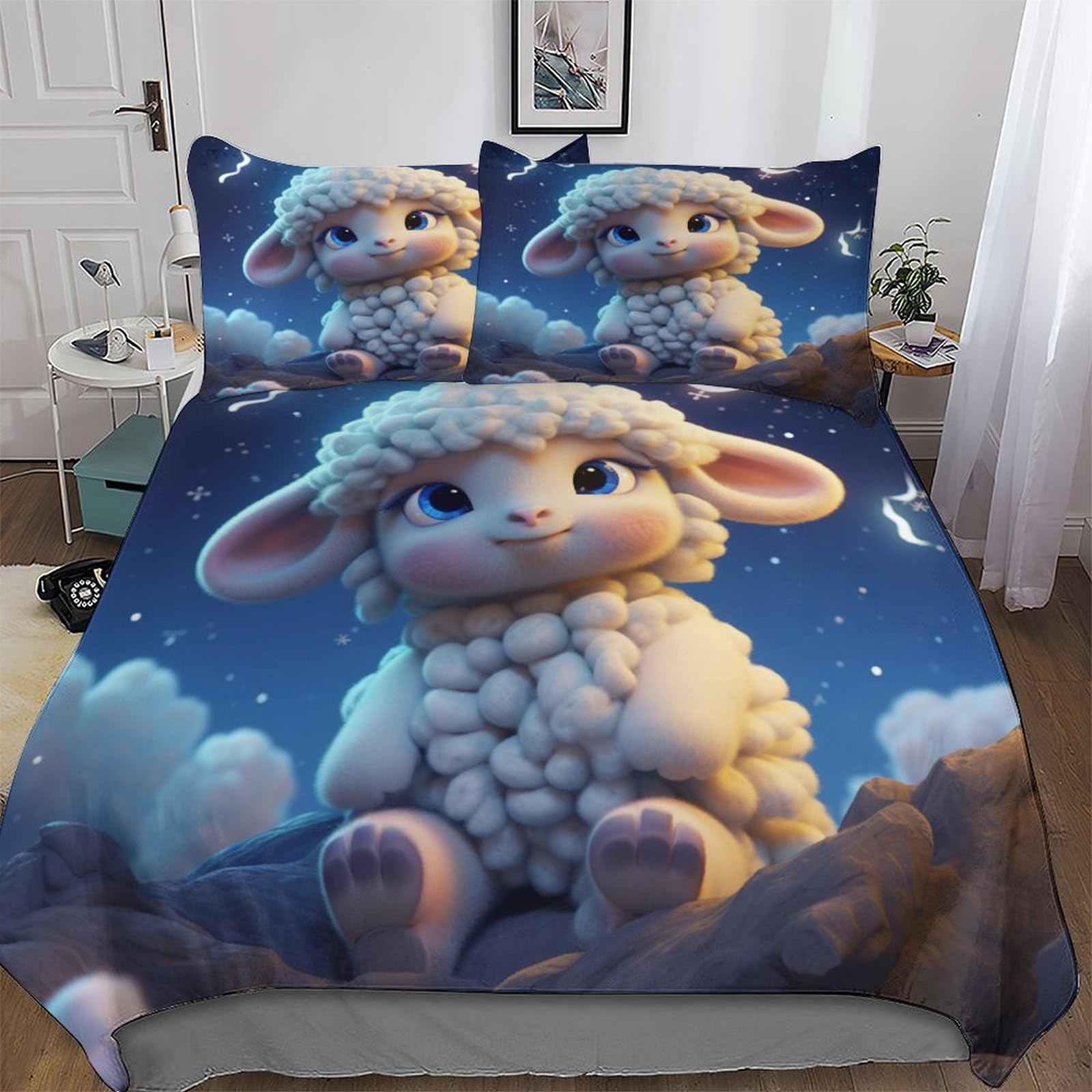Housse de couette 3D motif mouton pour réchauffer l'ambiance de la chambre