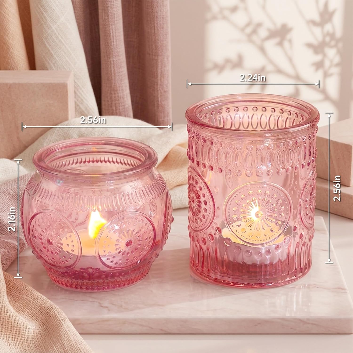 24PCS Pink Votive Candle Holders image 2