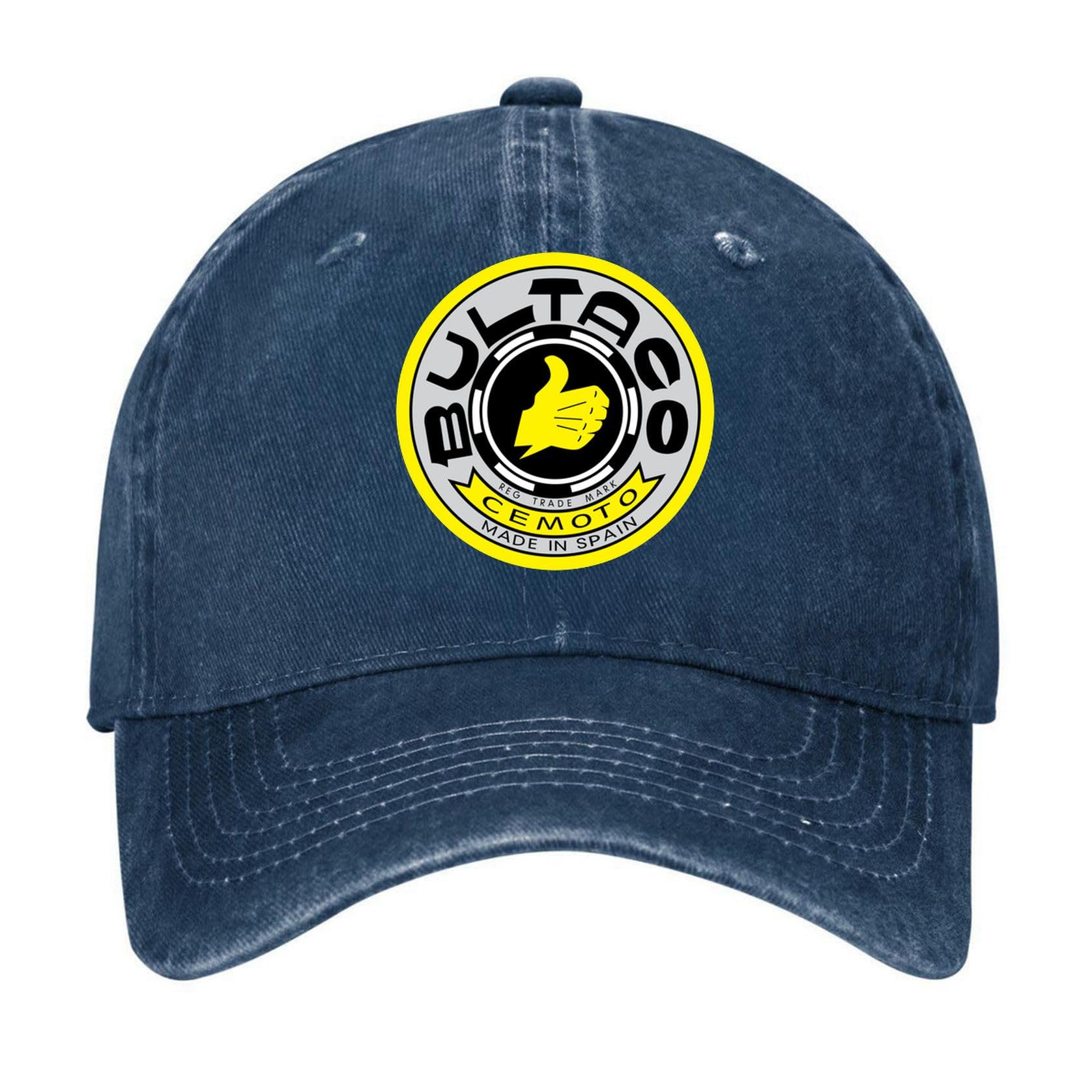 luuchrzz Bultaco Cemoto Motorcycle Logo Navy Blue Vintage Washed Cotton Blank Baseball Cap Adjustable Dad Hat for Men Women