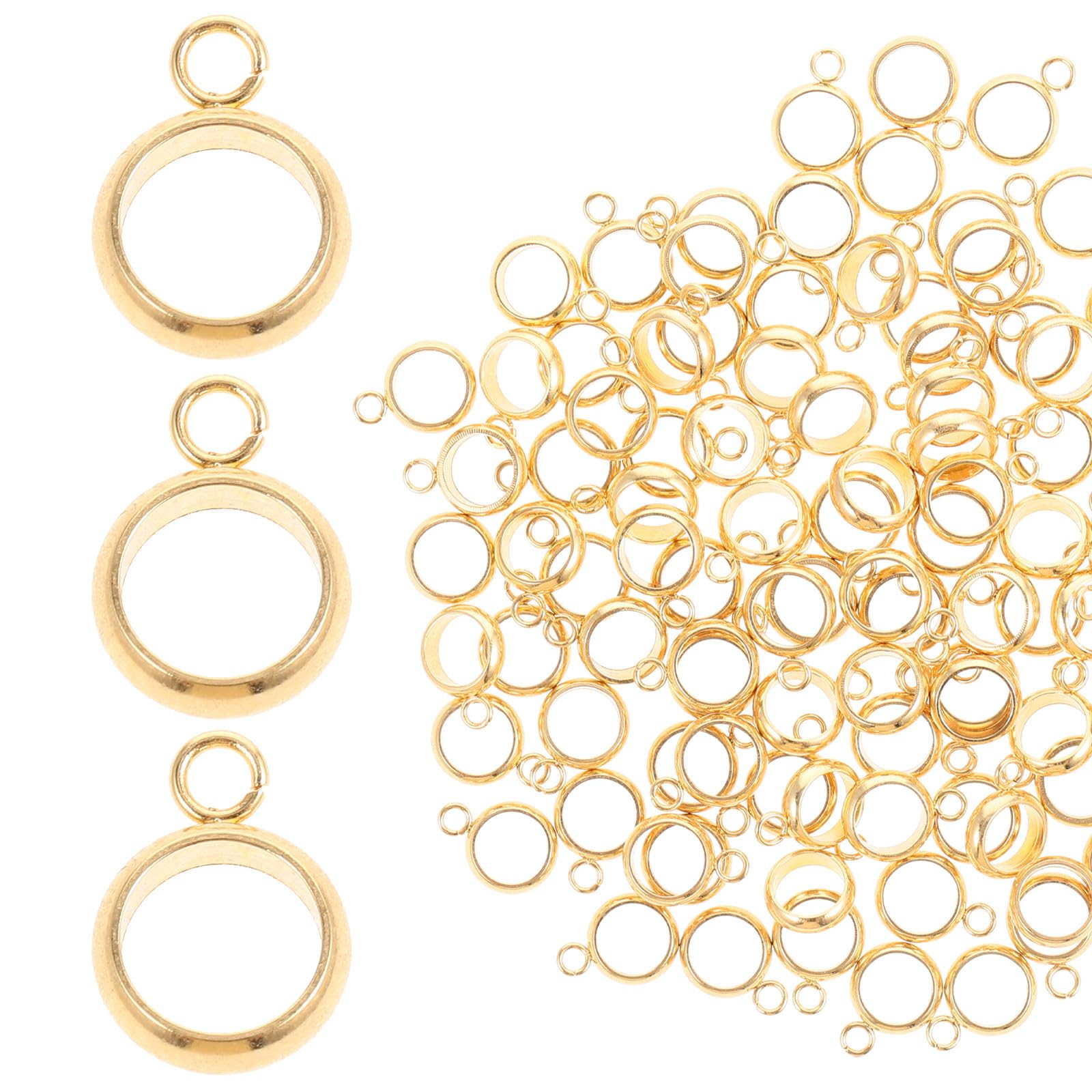 Cuentas Ligeras y Fáciles de Usar 100 Piezas para Hacer Joyas de Acero Inoxidable Dorado para Bricolaje y Manualidades DIY