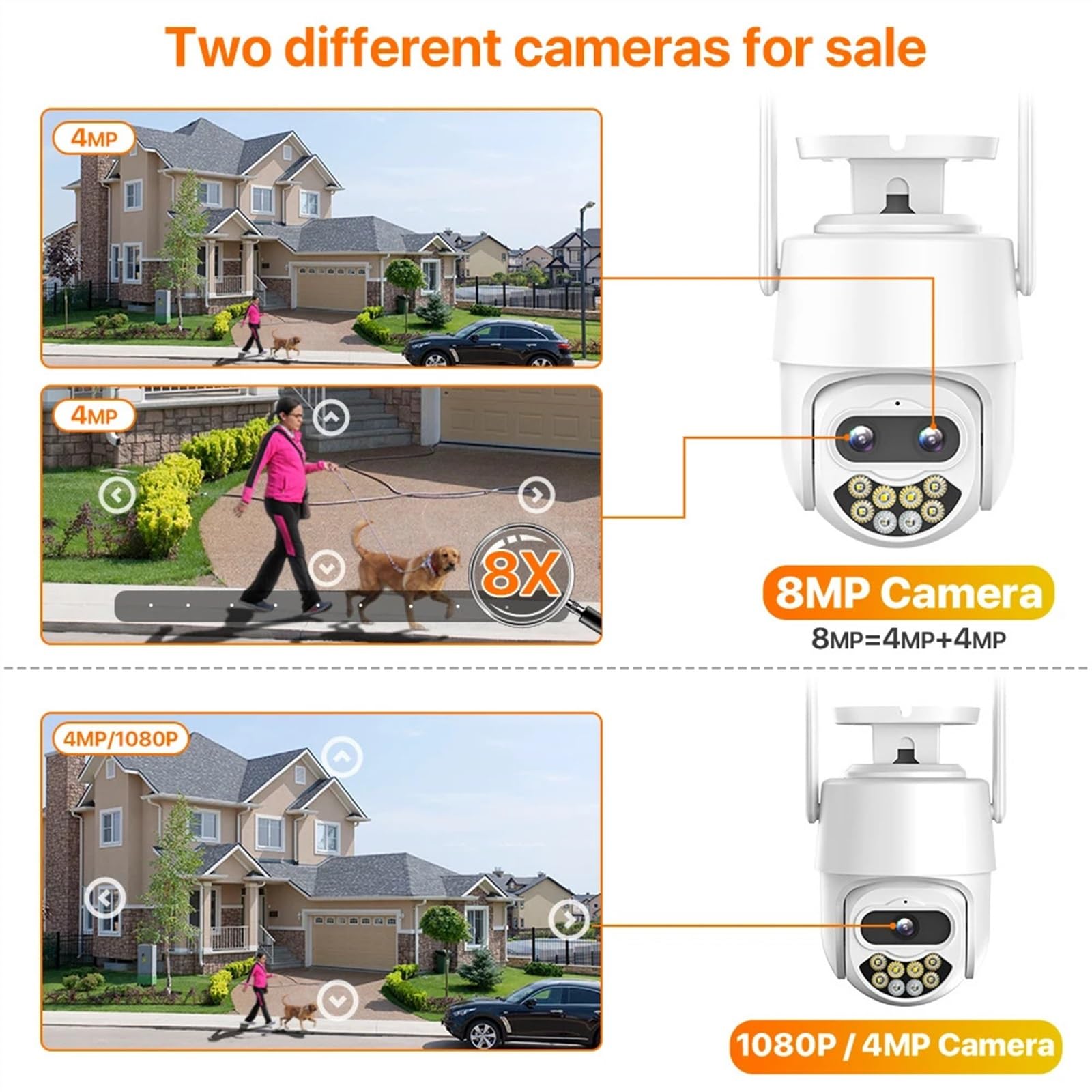Kamera bezpieczeństwa, Kamera IP 8MP 4K PTZ Zewnętrzna 8-krotny automatyczny zoom Wi-Fi CCTV AI Human Detect Nadzór wideo(8MP With 32GB)