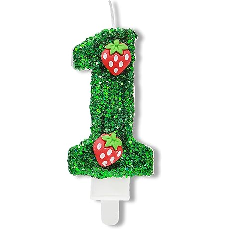 Birthday Candles with Strawberry Scented Number 1 Candle