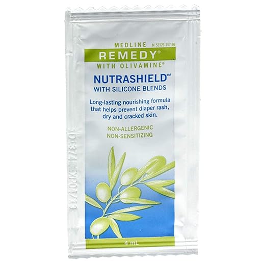 Medline Remedy Nutrashield, Skin Protection, Relieves Chapped or Cracked Skin, Ideal for Dry Denuded Skin, Individual Packets, 144 Packets
