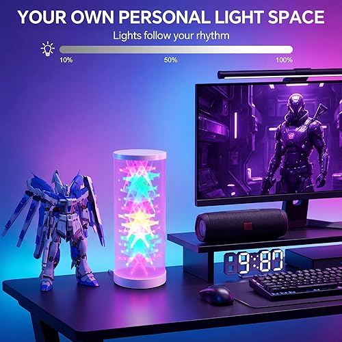 Miniatura 5 de WORLD WIN Prism Glow - Lámpara de mesa RGB – Luz nocturna inteligente que cambia de color para dormitorio, sala de estar y configuración de juegos,