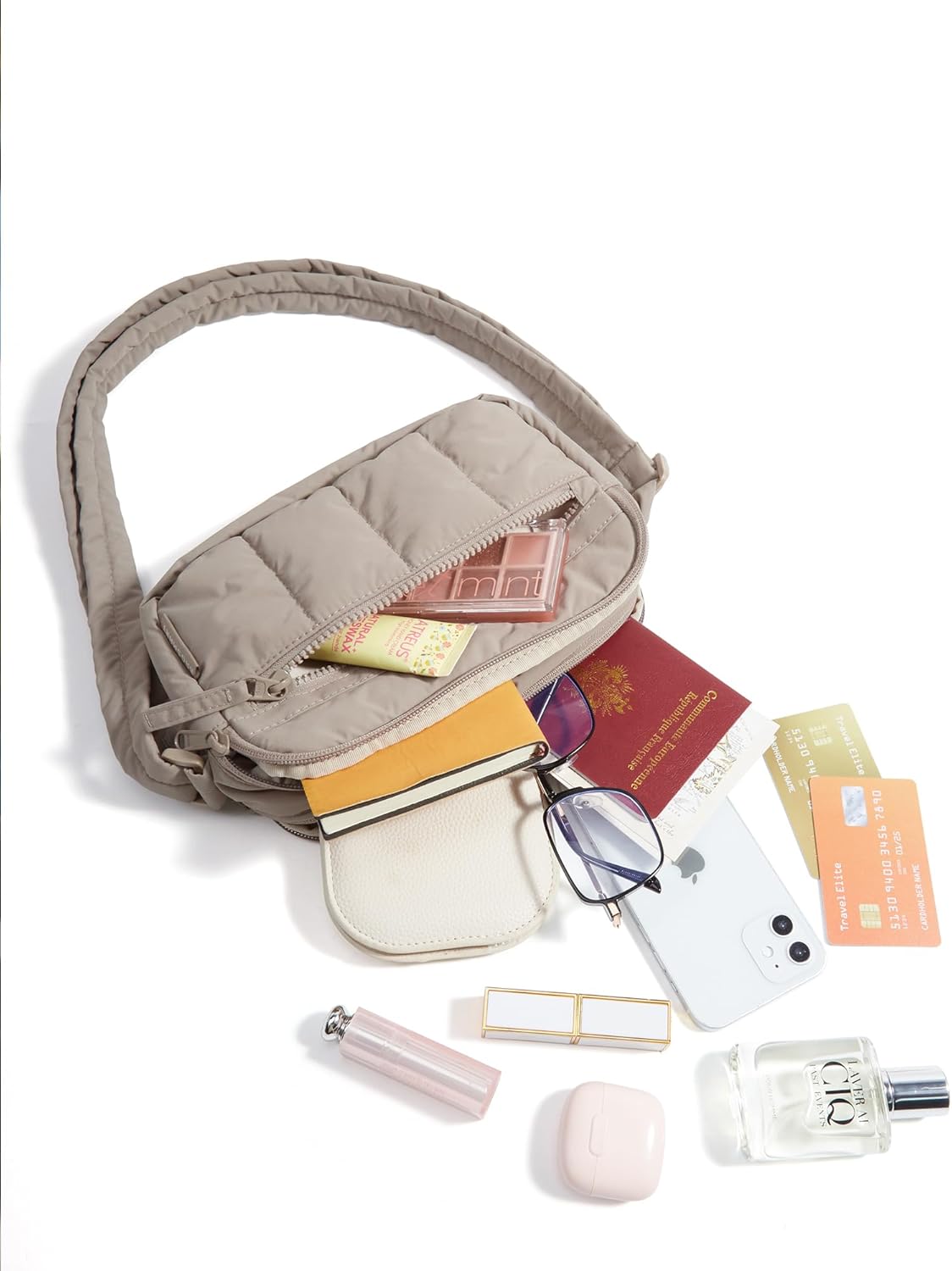 BAGSMART Cross Body Purse, Mini Crossbody Bags for Women Travel Purse, Puffy Shoulder Handbag Wallet with RFID Blocking Slots, Brown-small - Image 9