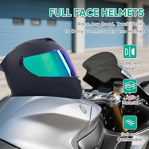 Miniatura 2 de Full Face Motorcycle Helmets for Adults Men and Women with Internal Tinted Visor